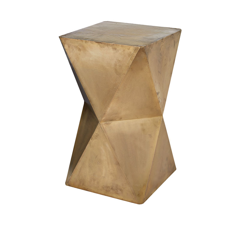 985-042 Faceted Stool With Brass Cladding Stool - RauFurniture.com