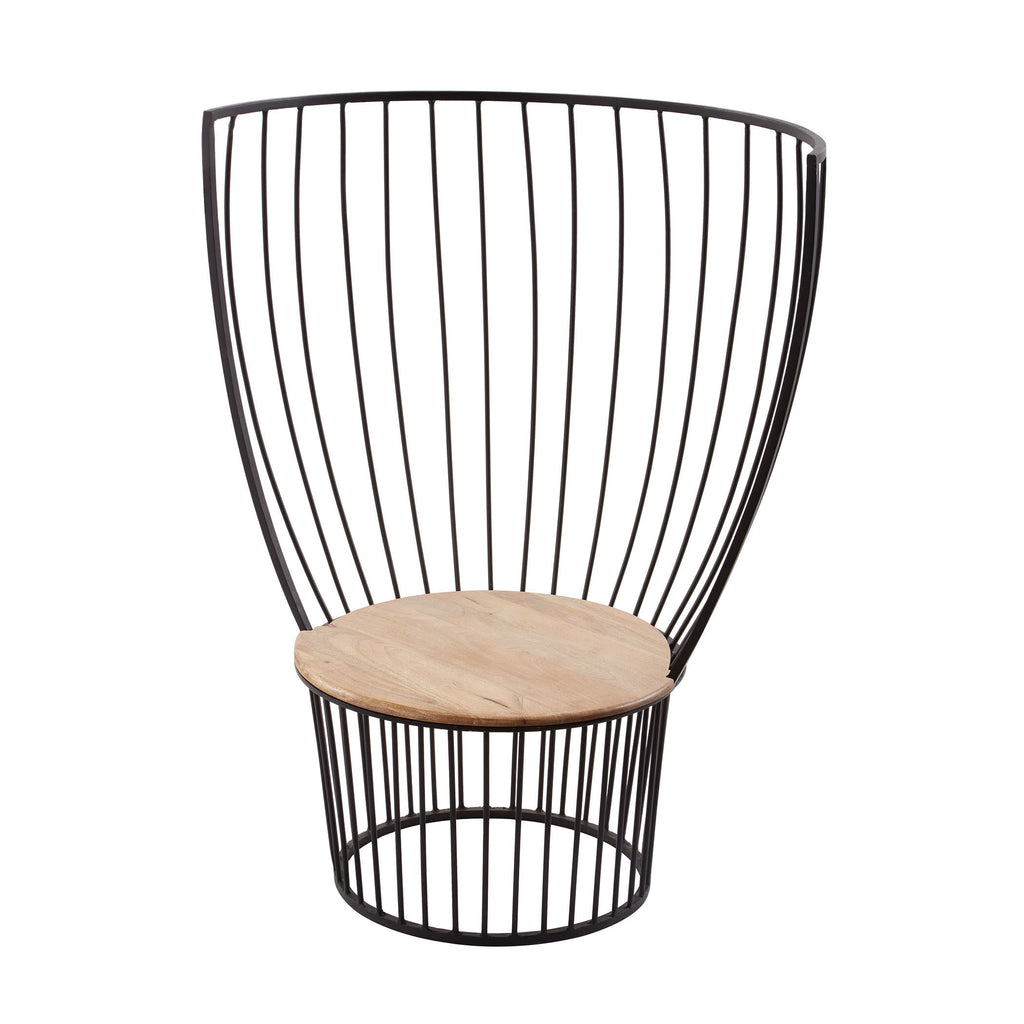 985-044 Teak And Metal Carousel Chair Chair - RauFurniture.com