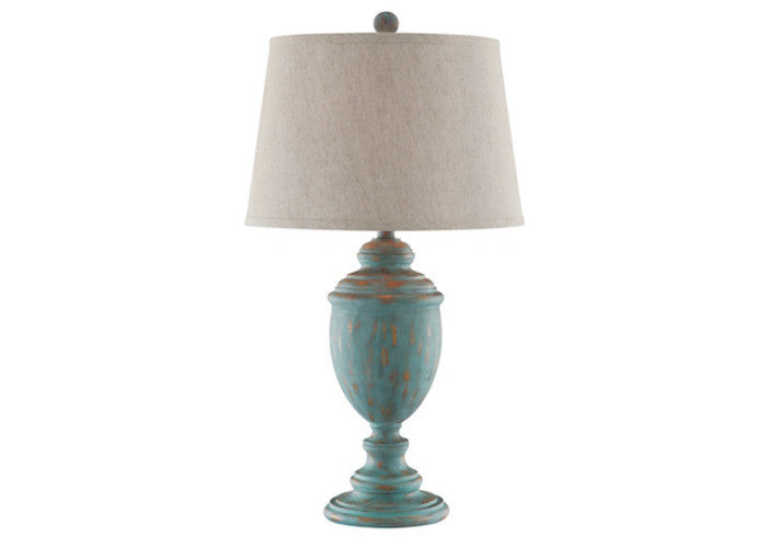 99782 - Hallie Distressed Blue Table Lamp - Free Shipping! Floor, Desk And Table Lamps - RauFurniture.com