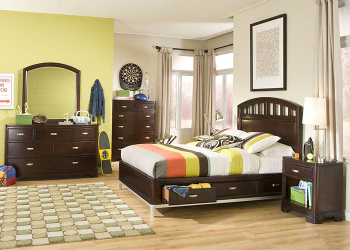 9980 Park City In Merlot - Complete Platform Storage Bed - Full Youth Bedroom - RauFurniture.com