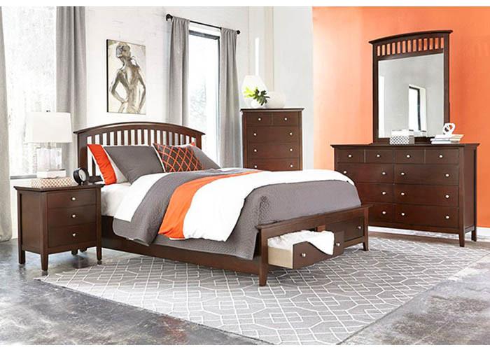 C8237A-5PC Bourbon Queen Storage Bed, Dresser, Mirror, Bedrooms, AMERICAN IMPORTS, - ReeceFurniture.com - Free Local Pick Ups: Frankenmuth, MI, Indianapolis, IN, Chicago Ridge, IL, and Detroit, MI