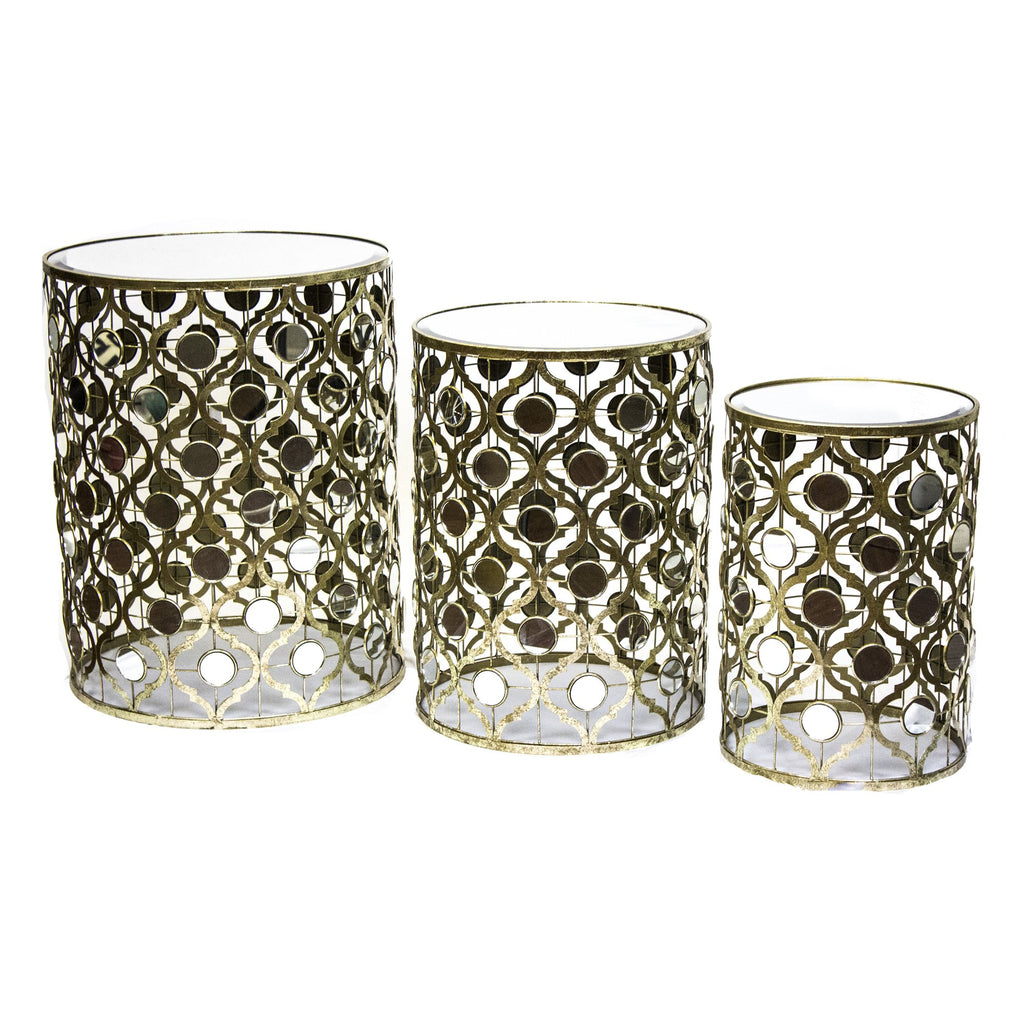S/3 Gold/Mirror Accent Tables
