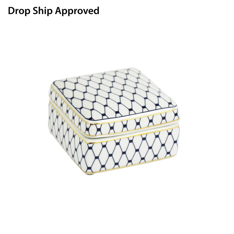 White/Blue Box W/ Gold Trim Ds