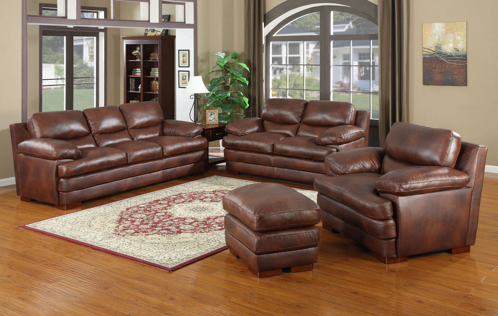 S2892 Baron 2365C Brown Top Grain Leather Furniture - RauFurniture.com