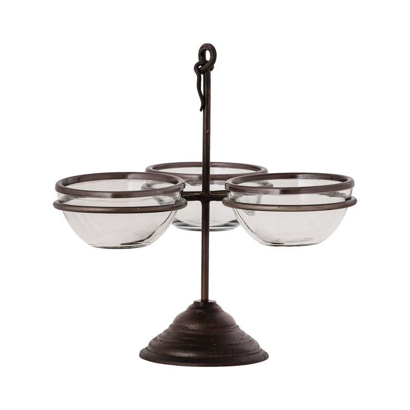 BOWL003 - Stand with 3 Glass Bowls