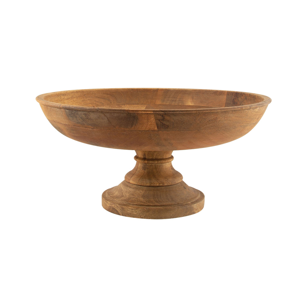BOWL012 - Wooden Bowl on Pedestal Unfinished