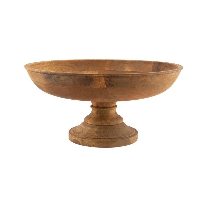BOWL012 - Wooden Bowl on Pedestal Unfinished
