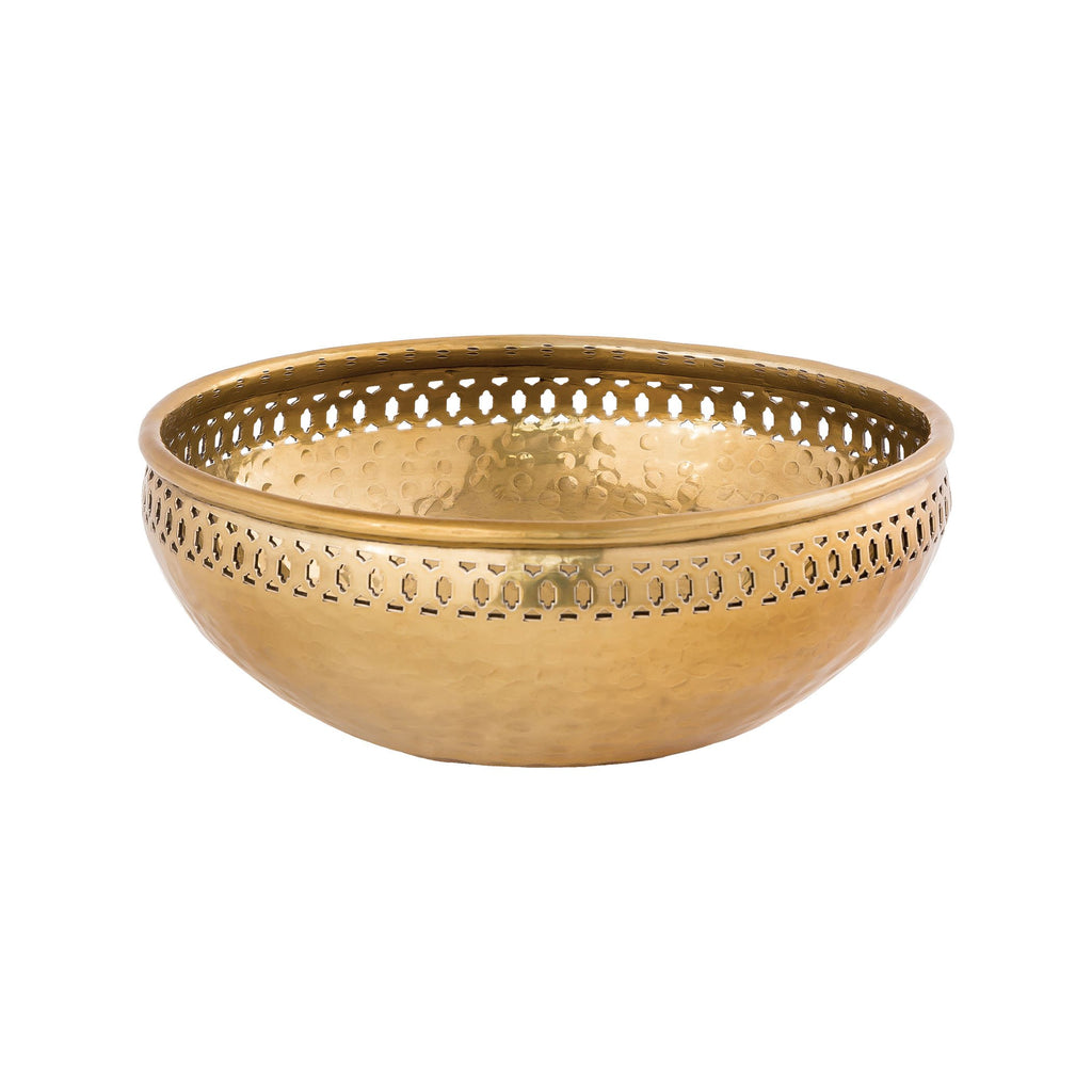 BOWL026 - Hammered Bowl in Aluminum Brass - Large