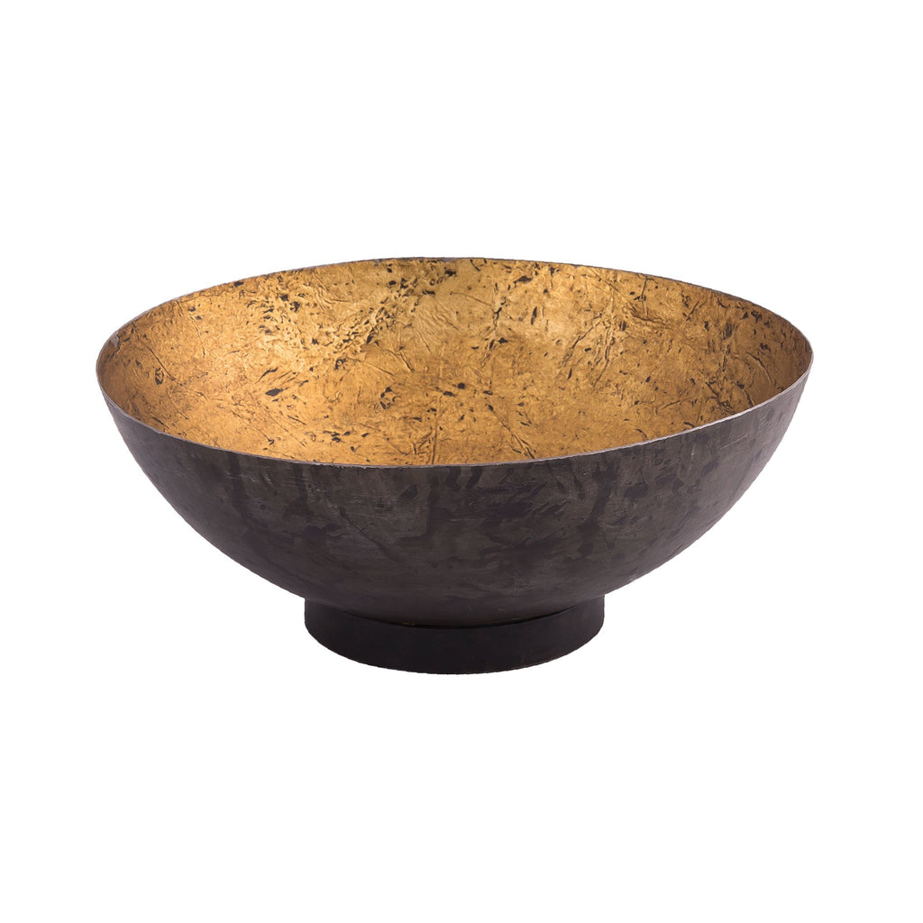 BOWL027 - Iron Bowl in Antique Gold and Black - Large