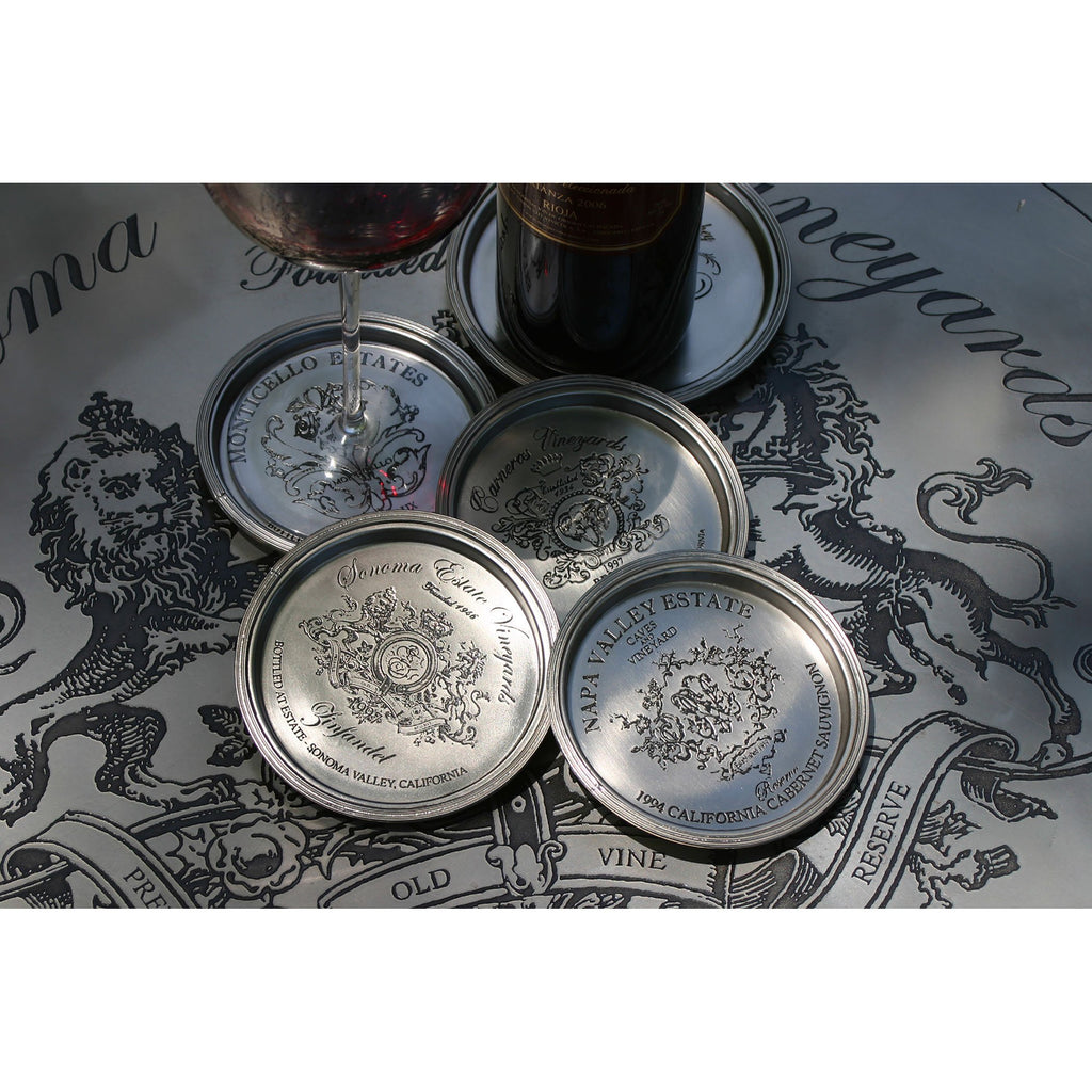 COAST001 - Wine Glass Coasters Calif (Set of 4)