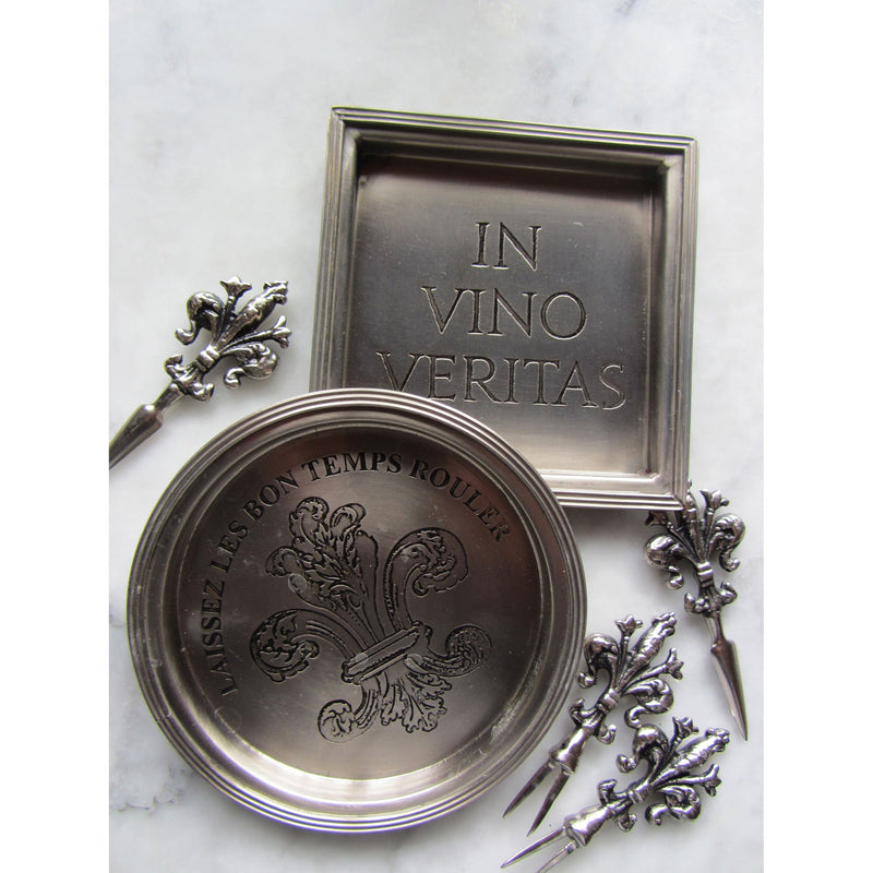 COAST005 - Fleur-de-lis Etched Coasters (Set of 4)