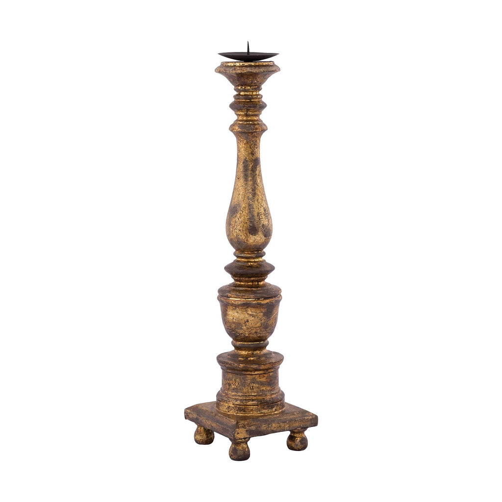 CSTND008 - Mango Wood Carved Candlestick