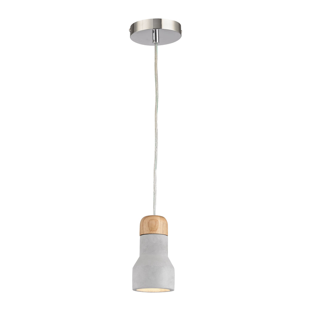 D2952 Brutewood 1 Light Pendant In Polished Concrete Pendant - RauFurniture.com