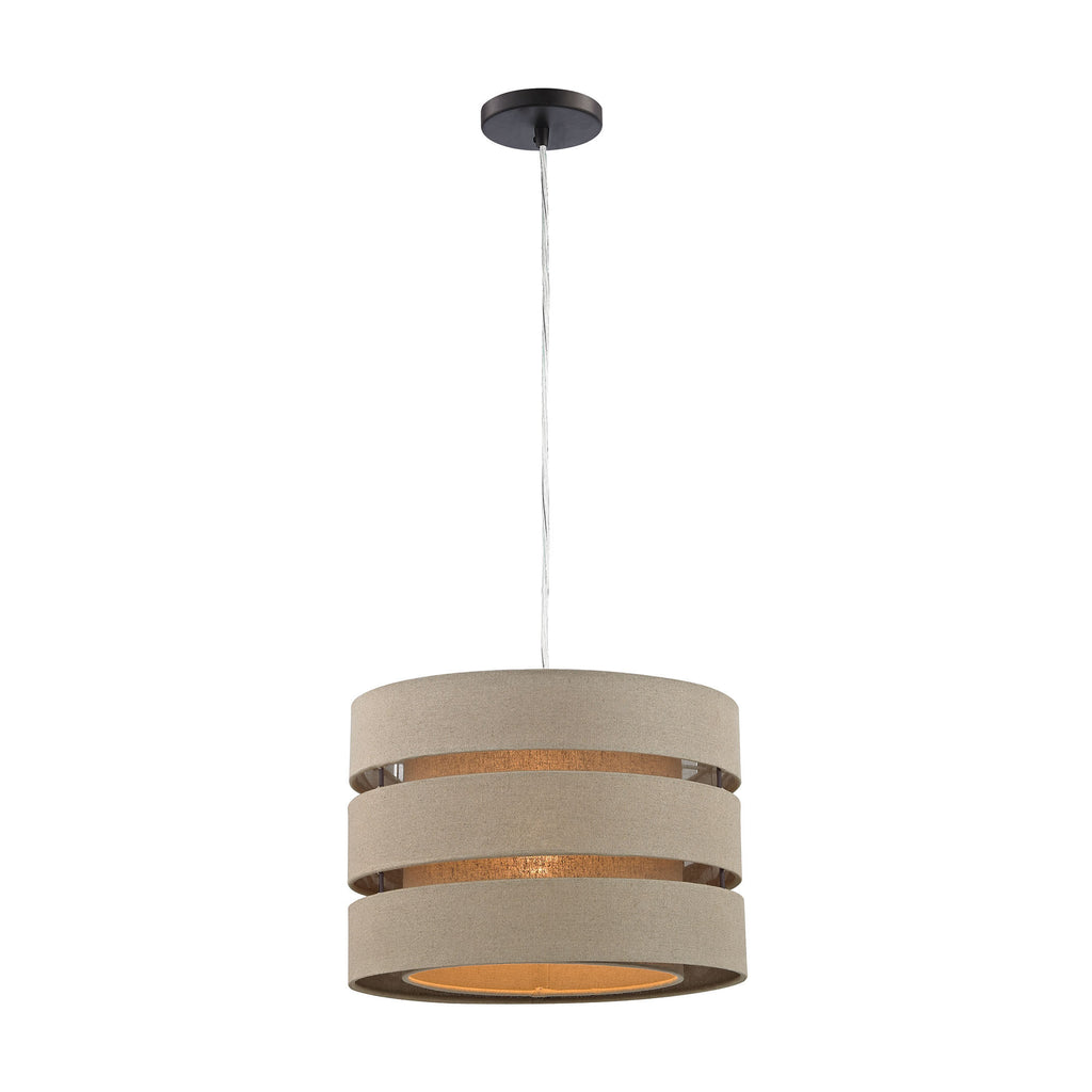 D3175 Sandbar Fabric Shade Drum Pendant Pendant - RauFurniture.com