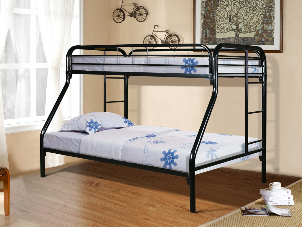CS4006 Twin/Full Bunkbed - Black, Grey or White - ReeceFurniture.com