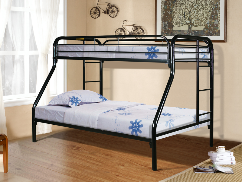 CS4006 Twin/Full Bunkbed - Black, Grey or White - ReeceFurniture.com
