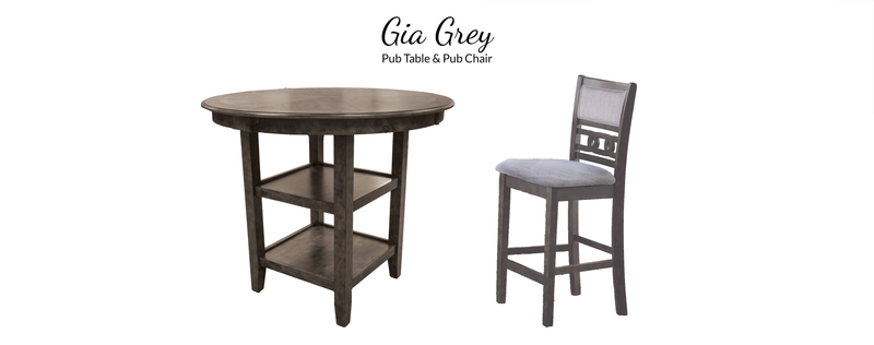 D1701 Gia Gray Pub Dining Set - ReeceFurniture.com