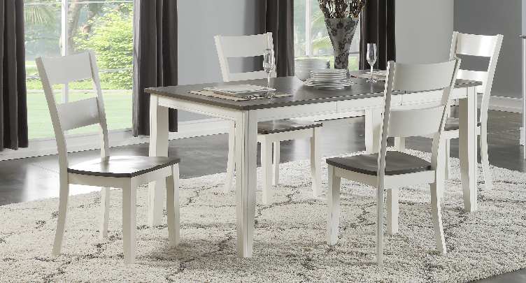 White dining table grey chairs hotsell