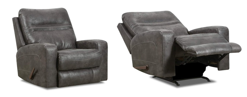 56422 Durham Charcoal Rocker Recliner - ReeceFurniture.com