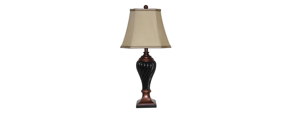 FHA002A Black/Copper Resin Table Lamps 2 Piece Set - ReeceFurniture.com