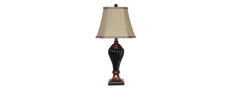 FHA002A Black/Copper Resin Table Lamps 2 Piece Set - ReeceFurniture.com