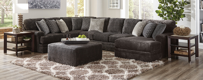 4376 Mammoth Smoke Modular 3 Piece Sectional - Chaise - ReeceFurniture.com