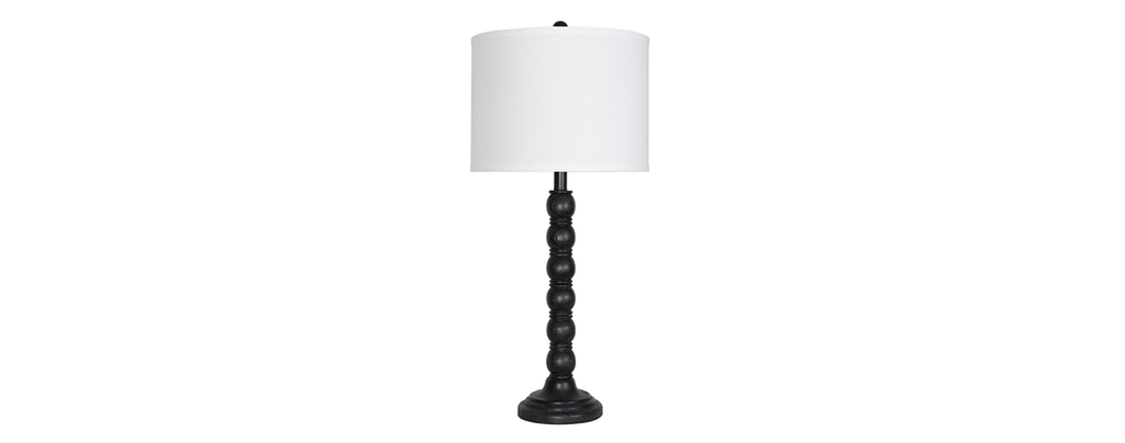 FH9164A-T Washed Black Table Lamps 2 Piece Set - ReeceFurniture.com