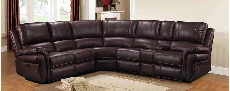 MC2583 Cardinal Sierra Chocolate Modular with Power - ReeceFurniture.com