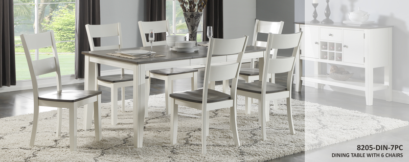 8205 Grey & White Dining Room Set - ReeceFurniture.com