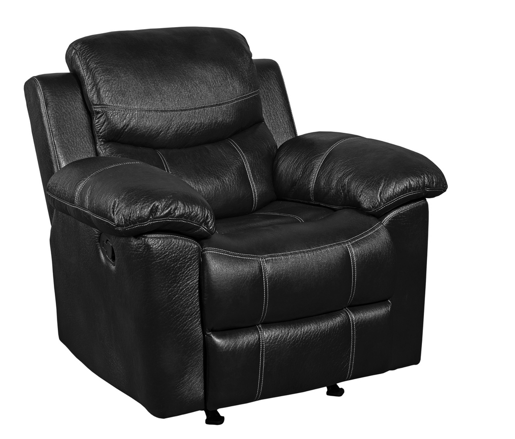 66008 Champion Black Recliner - ReeceFurniture.com