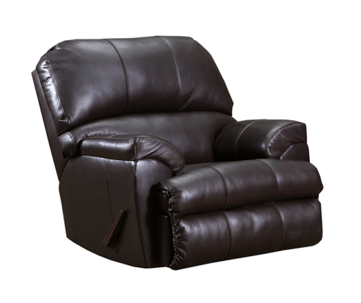 4010 Soft Touch Rocker Leather Recliner (Putty or Bark) - ReeceFurniture.com