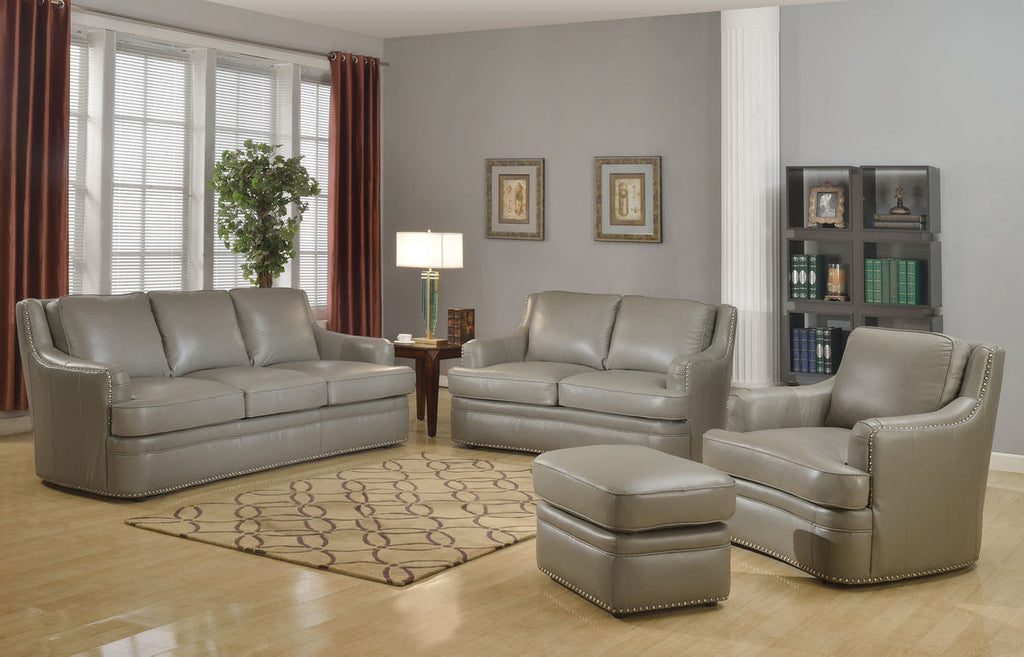 9013 Tulsa 1812 Dark Gray Top Grain Leather Furniture - RauFurniture.com