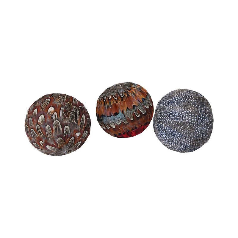 014383 - Plume Decorative 4-Inch Spheres (Set of 3)
