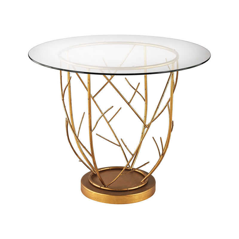 1114-205 Thicket Entry Table In Gold Leaf And Clear Glass - Free Shipping! Table - RauFurniture.com