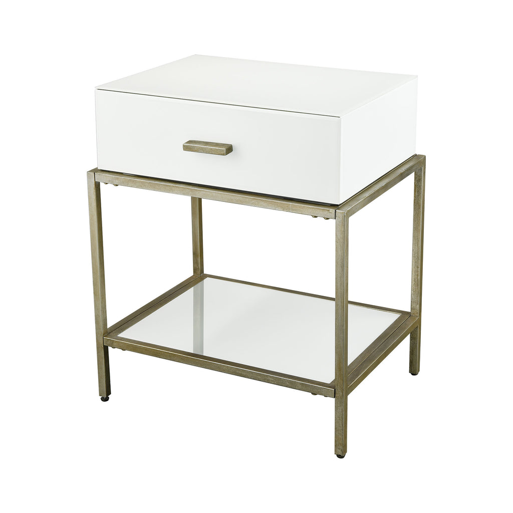 1114-252 Evans White Side Table - Free Shipping! Table - RauFurniture.com