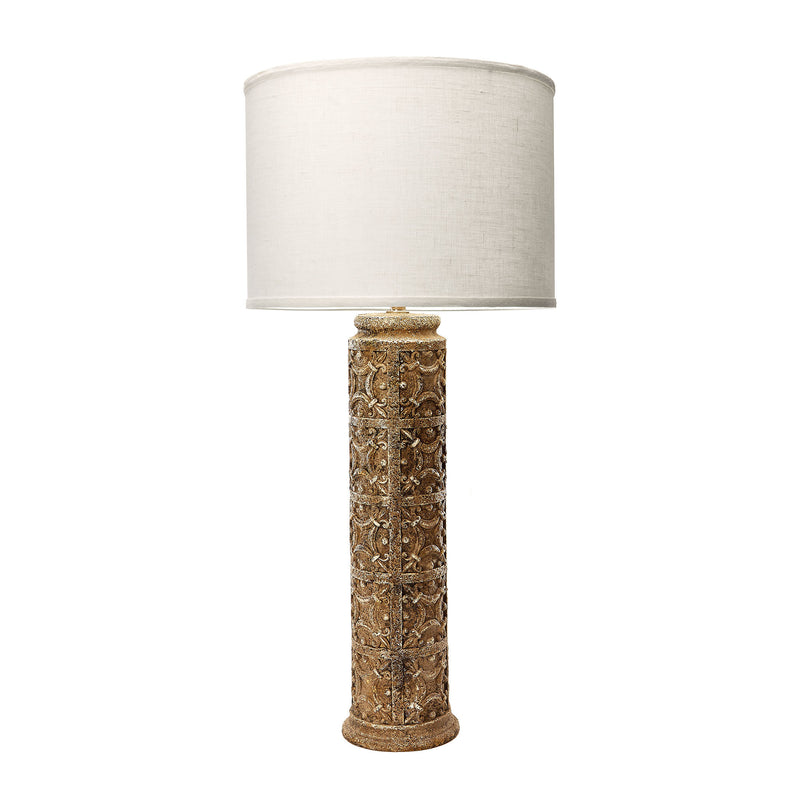 112096 Fluer De Lis 1 Light Table Lamp In Aged Stone - Free Shipping! Table Lamp - RauFurniture.com
