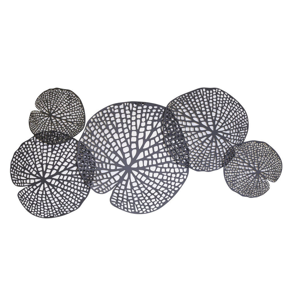 Black Metal Lotus Leaf Wall Decor