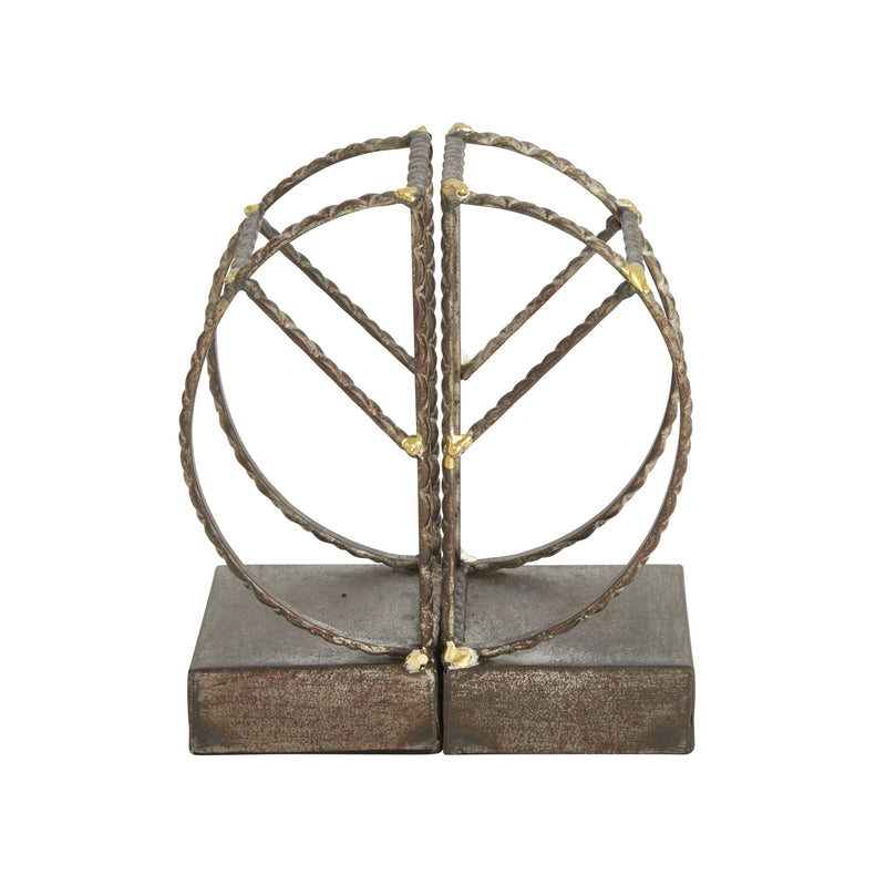S/2 Metal Twist Wire Bookends Ds