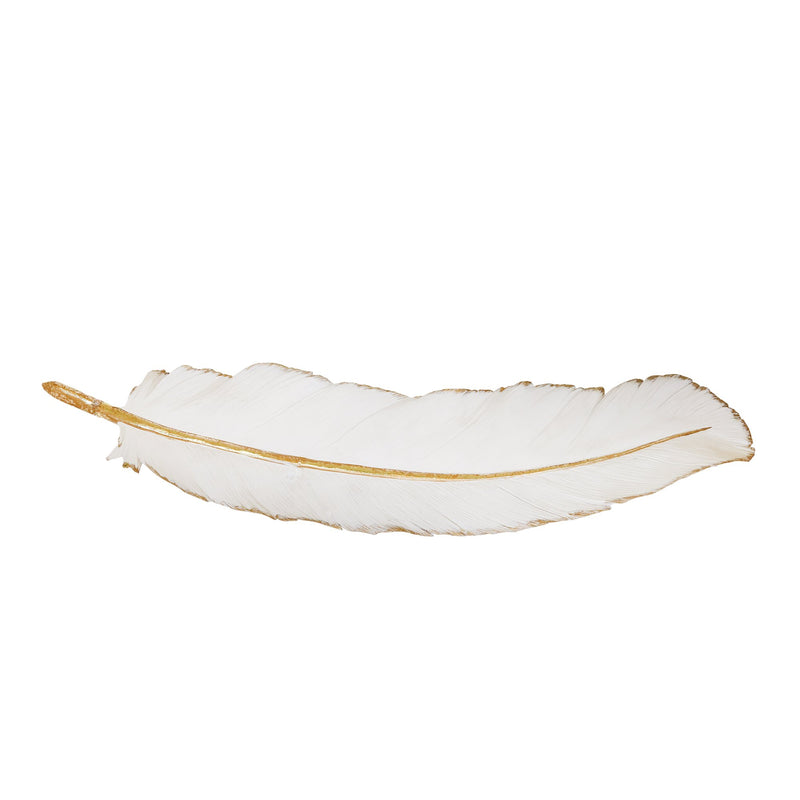 White/Gold Wall Feather 30.75"