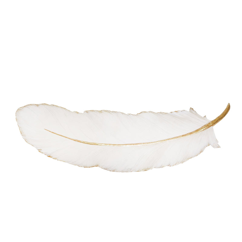 White/Gold Wall Feather 23.5"