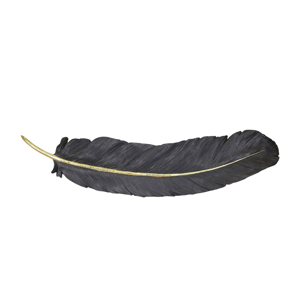 Black/Gold Wall Feather 30.75"