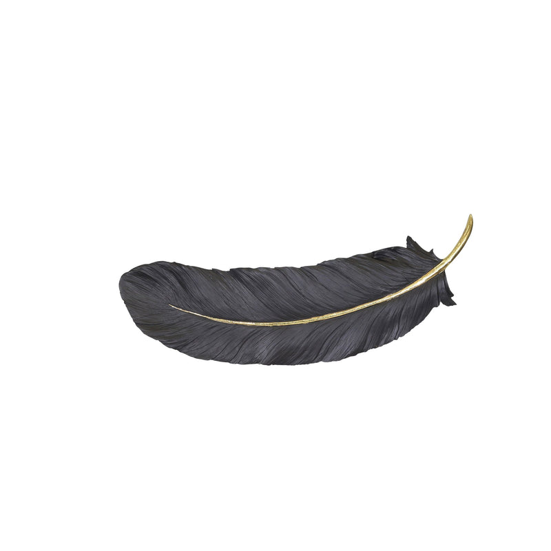 Black/Gold Wall Feather 23.5"