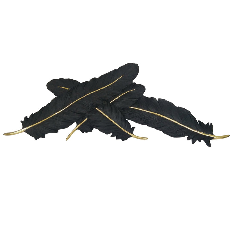 Black/Gold Feathers Wall Decor