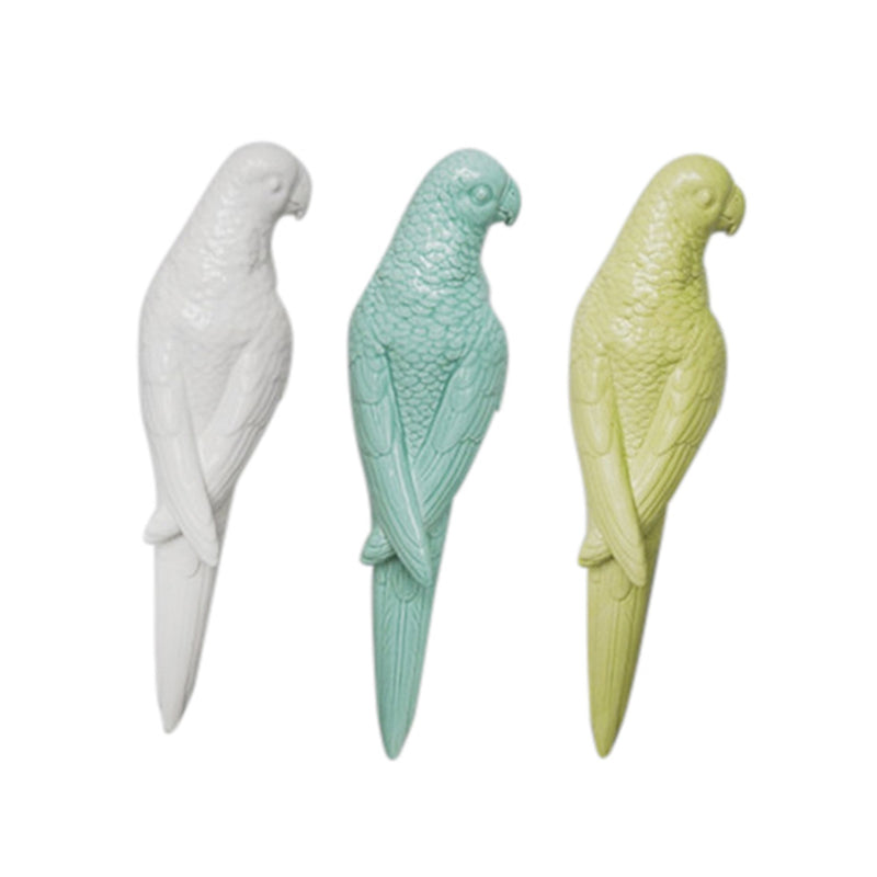 S/3 Ceramic 11.75" Multicolored Parrots