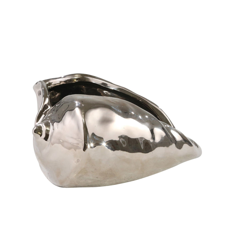 Silver Ceramic Cone Seashell