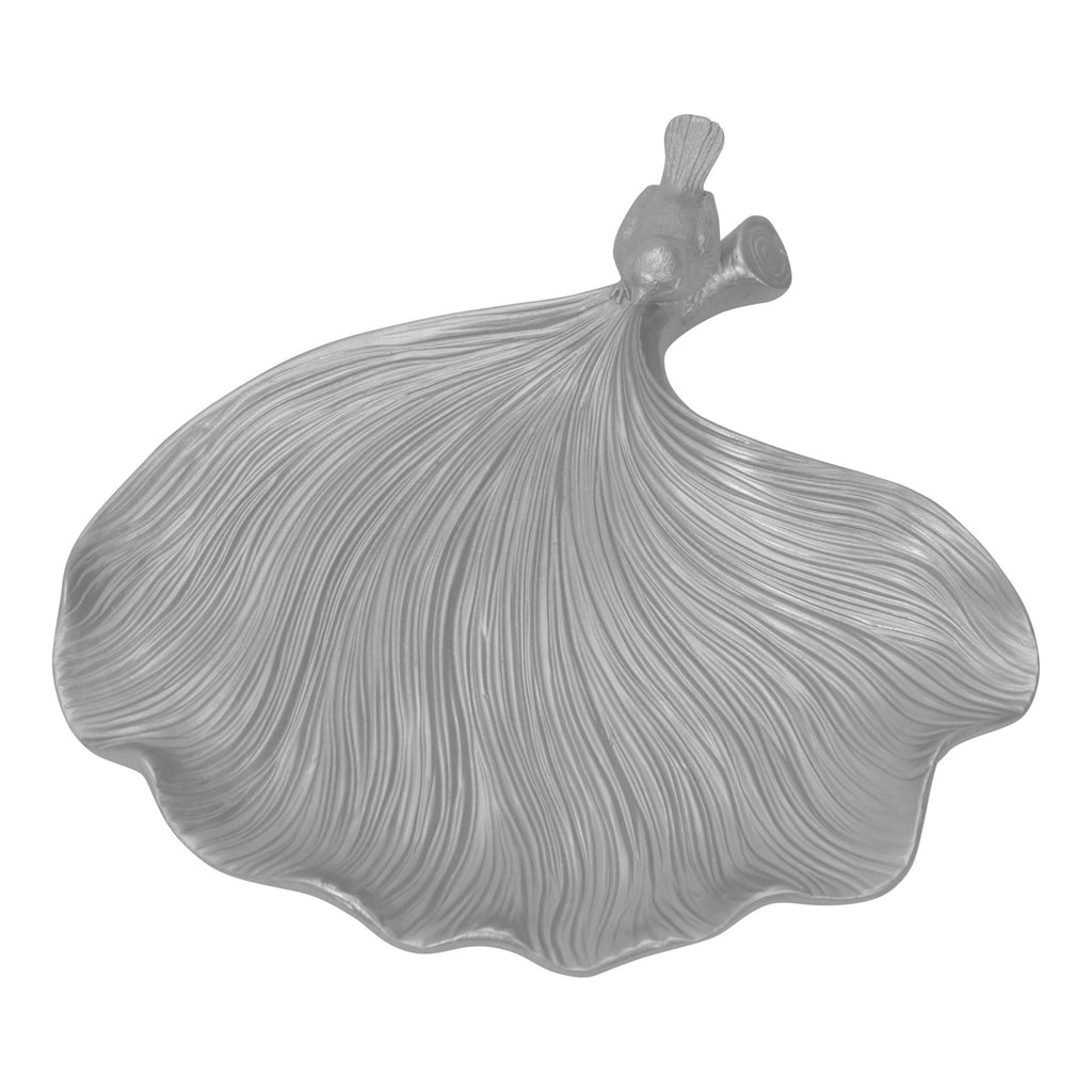 Silver Resin Ginkgo Leaf Plate
