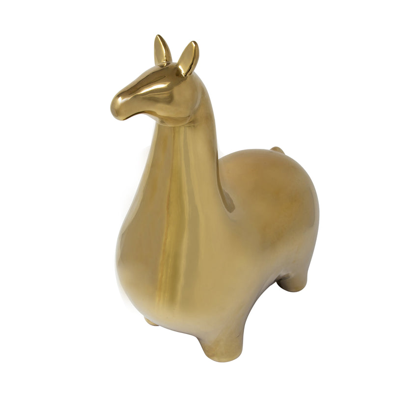 Gold Ceramic Horse, 14.5"