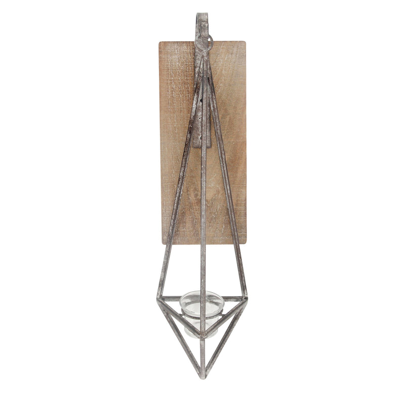 Metal/Wood Wall Candle Holder,Wb