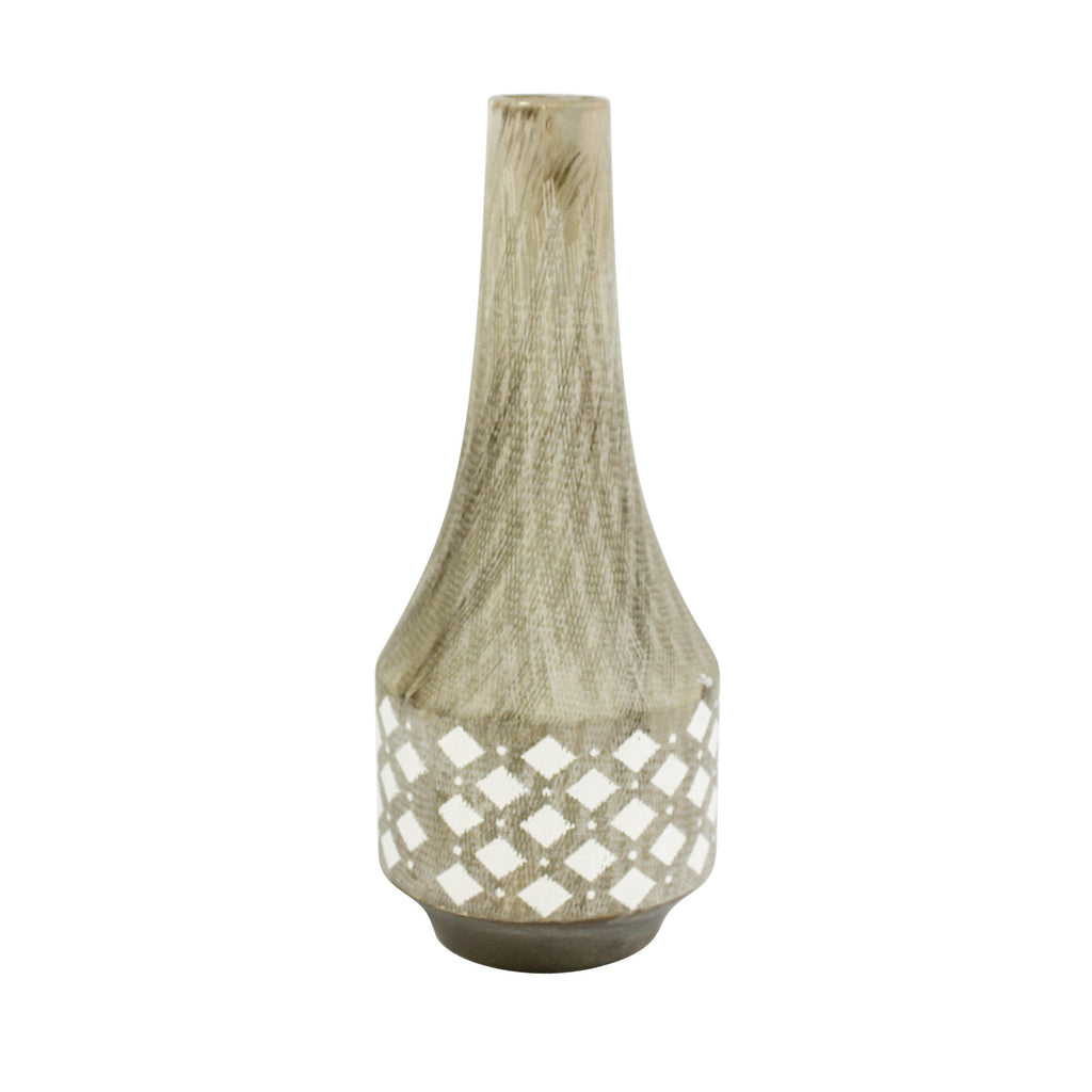 Gray/White Ceramic Bud Vase 16.25"