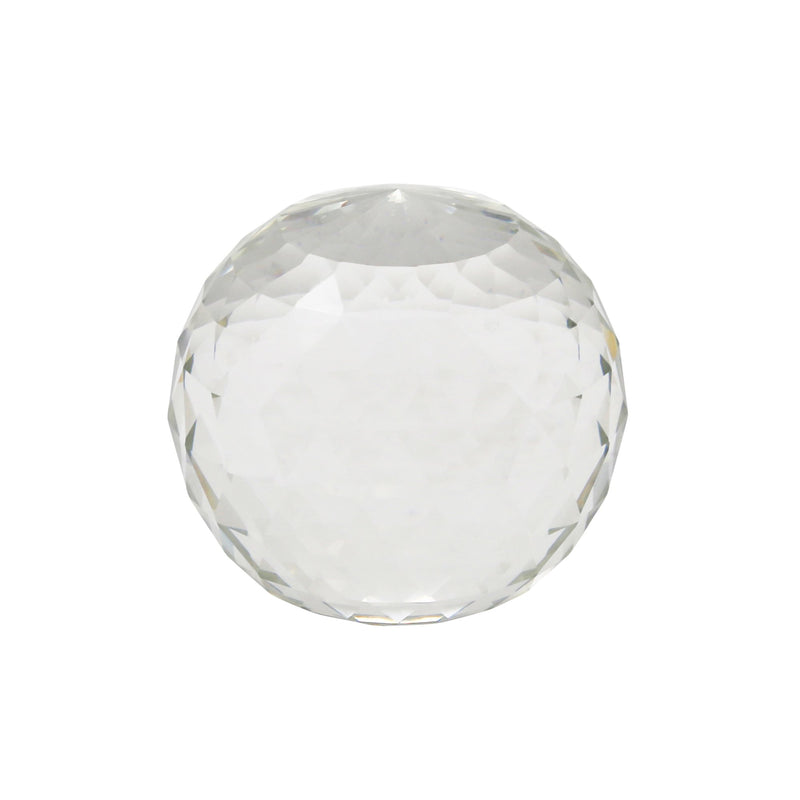 Faceted Clear Glass Orb 4.75"